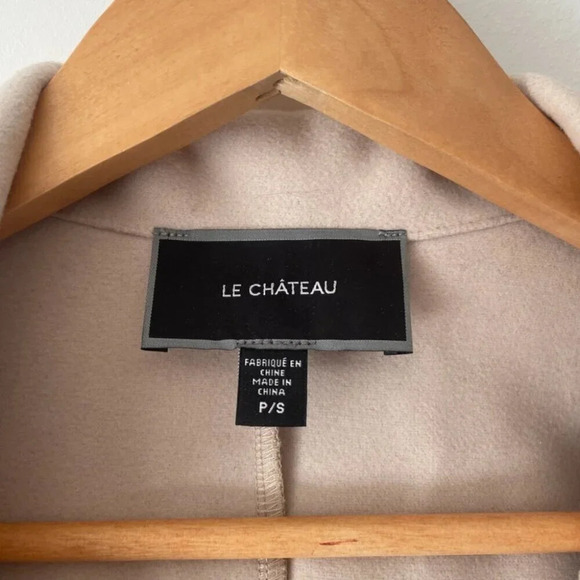 Le Chateau Open Front Long Line Duster Cardigan Coat Off White Cream Size Small - Picture 7 of 8